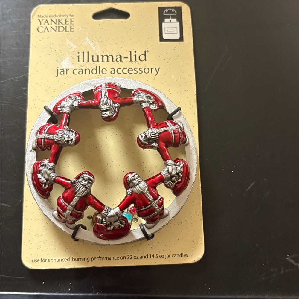 YANKEE CANDLE Illuma Lid Topper CHRISTMAS Holiday Santa NEW